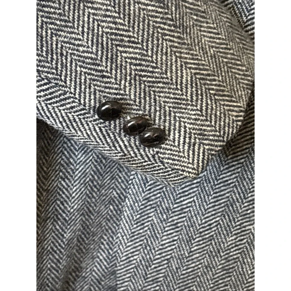 Anderson Little Mens Grey Herringbone Blazer Sport Coat Two Woven Buttons Jacket
